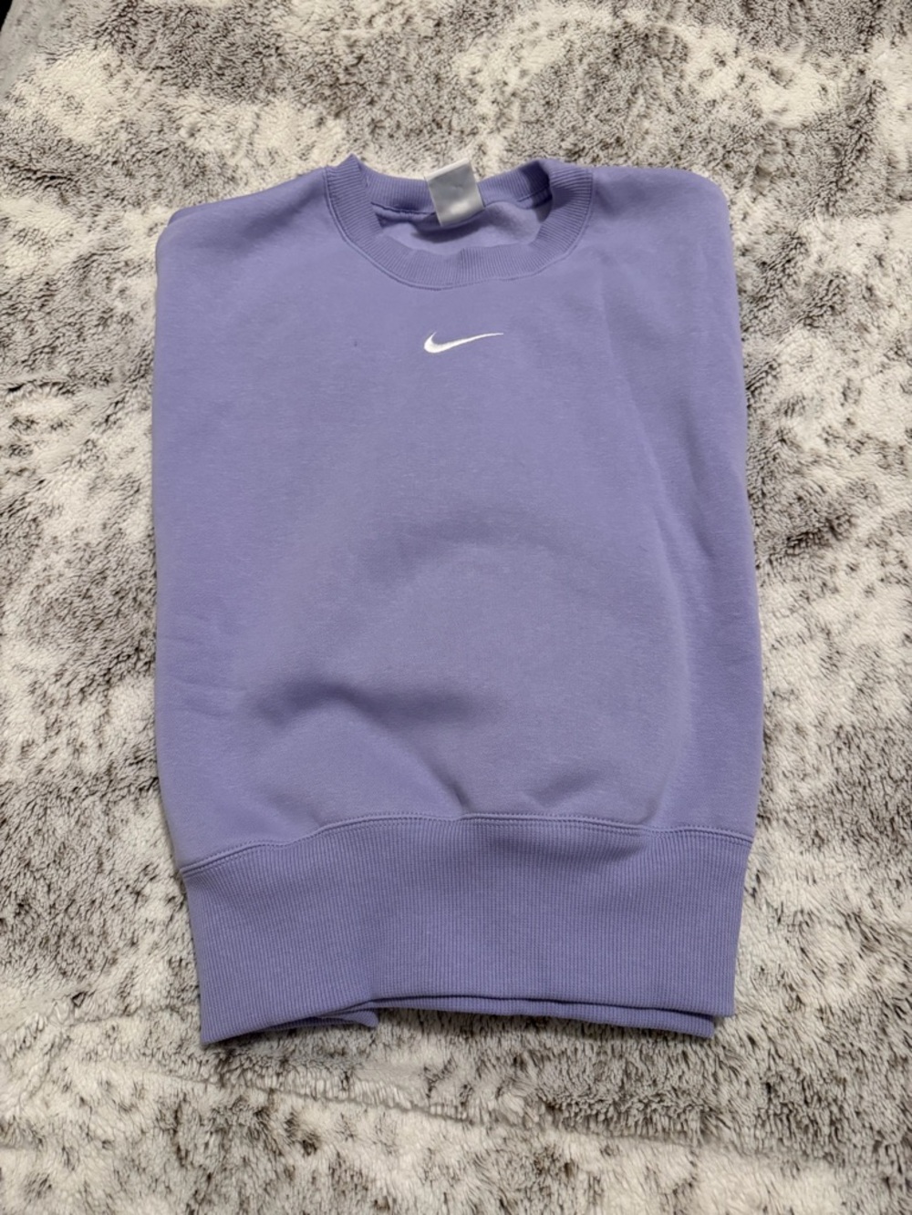 Nike Lavender phoenix fleece cropped Sweatshirt with White Swoosh